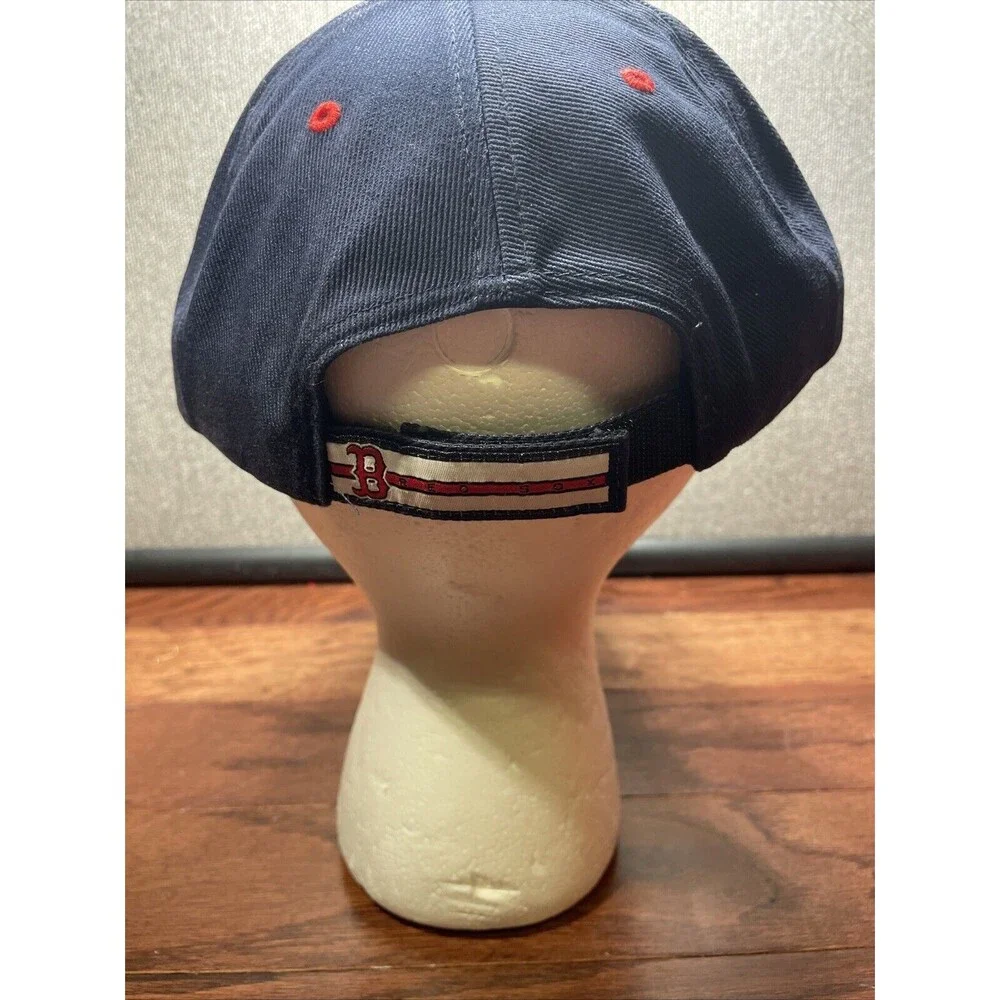 Vintage Boston Red Sox Hat Cap Strap Back Blue Red Baseball Mens 90s Y2K 2000s